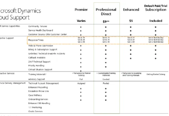 Figure 12: Microsoft Dynamics Online Support Offerings 