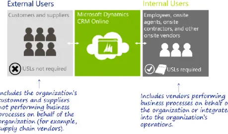 Figure 2: Basic licensing requirements for Microsoft Dynamics CRM Online 