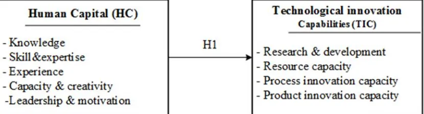 Figure 1. The Conceptual Model of the Role of Human Capital in the Technological Innovation Capabilities 