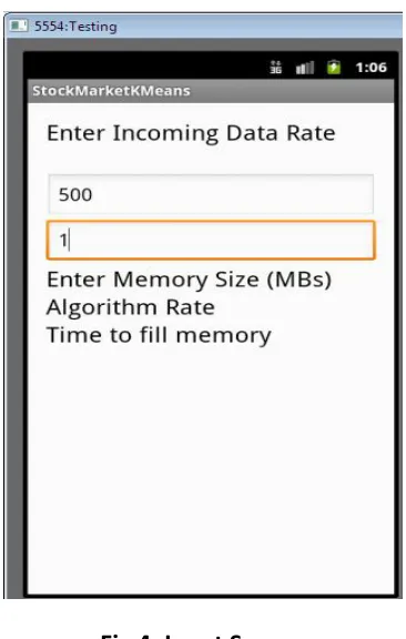 Fig 4: Input Screen 