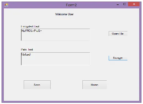 Fig. 5.1 Window of Encryption of File in Laptop 