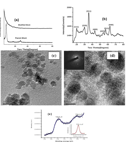 Table 1:  Surface  properties  of  Fe3O4@mmt  and  modified  montmorillonite 