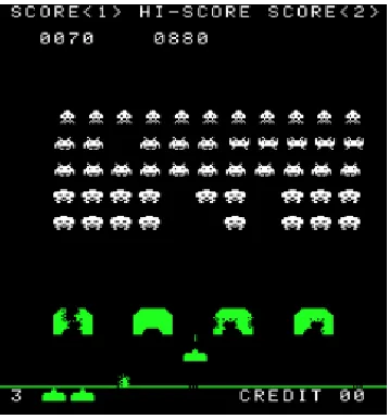 Figure 1: A screenshot of the Space Invaders game. 
