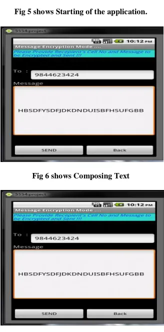 Fig 7 shows Encryption of Message 