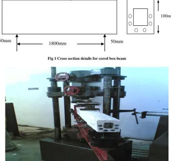 Fig 1 Cross section details for cored box-beam 
