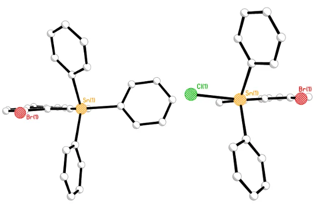 Figure 3.6 The molecular configurations of 1 and 2 showing the orientation of the substituents bound to 