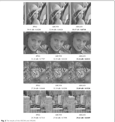 Fig. 2 The results of the ARCNN and ARGAN
