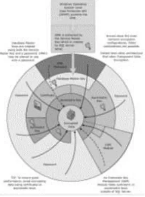 Fig. 2. SQL Server encryption key hierarchy (Source: http://msdn.microsoft.com/en-us/library/cc278098(v=sql.100).aspx 