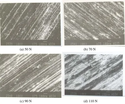 Fig. 7. Scanning Electron Micrographs of worn surfaces of Pure Al. 