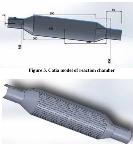 Figure 3. Catia model of reaction chamber  