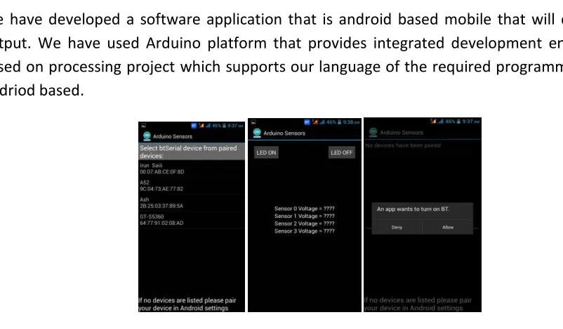 Fig c) Display on Android Application 