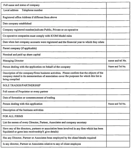 Table 3.3: General information about the contractors