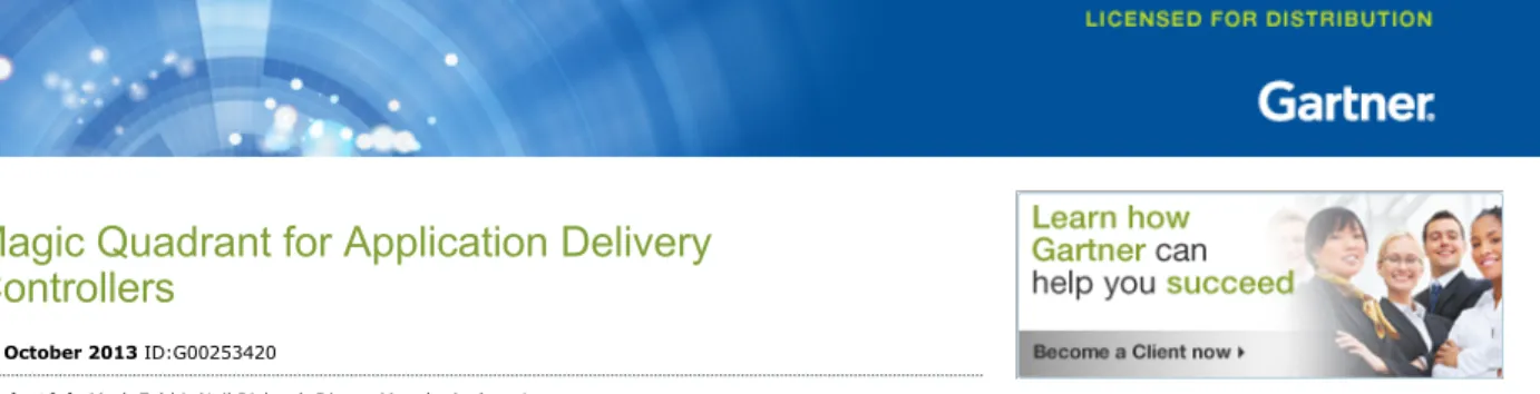 Figure 1. Magic Quadrant for Application Delivery Controllers