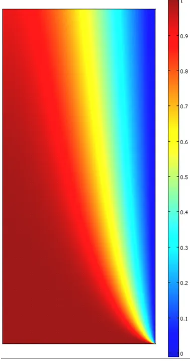 Fig. 2: Concentration distributionof ammonia in the contactor