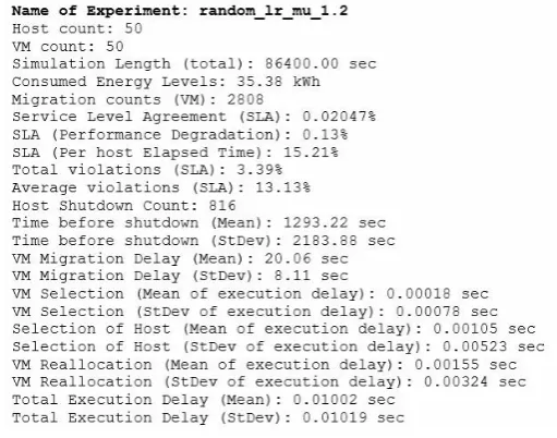 Fig. 4.8. Results obtained for Local Regression (LR) with Minimum Migration Time (MMT) method