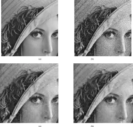 Table 1. Average PSNR values of denoising image over five runs for lena image. 