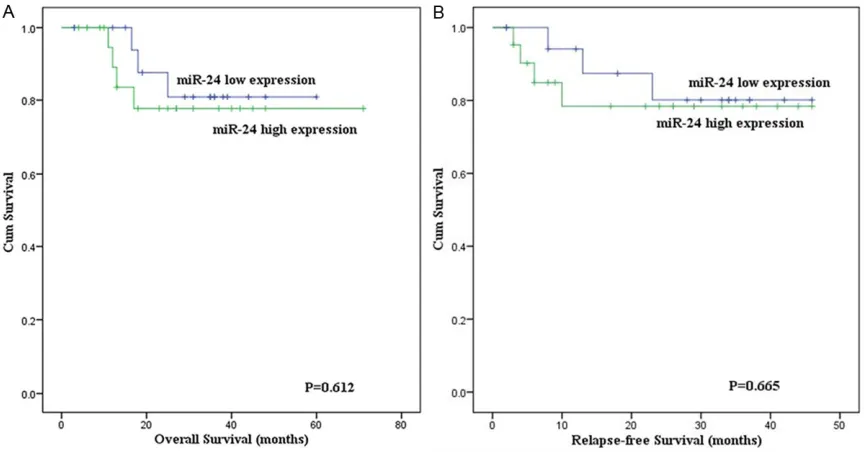 Figure 2. Overall and relapse-free survival of AML patients obtained complete remission