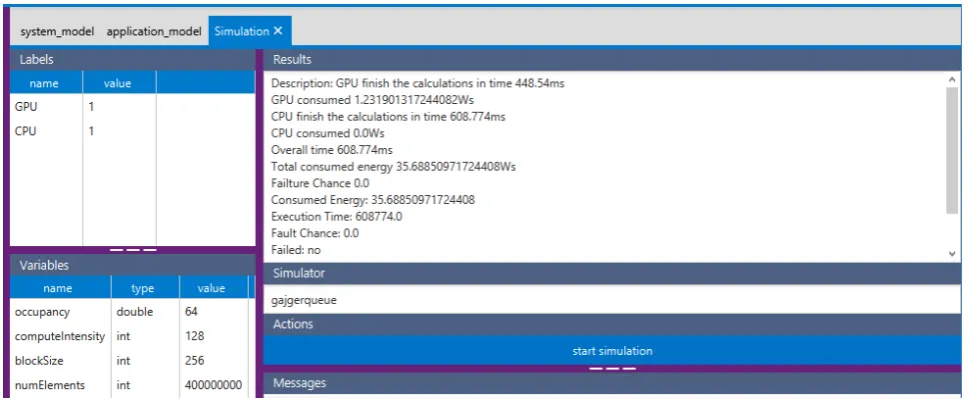 Fig. 5.4. Simulation launch screen