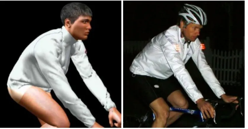 Figure 10. 3-Dimensional rendered image in cycling position Figure 11. Comparison with actual finished item 