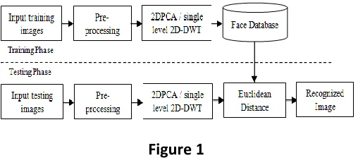 Figure 1 Above figure shows block diagram of proposed method. We are applying 2DPCA or single level 