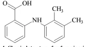 Fig. 1: Chemical structure of mefenamic acid  