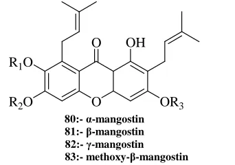 Table 5. Cytotoxicities (IC 50, µM) of globosuxanthone (84) against a panel of seven human solid tumor cell lines  