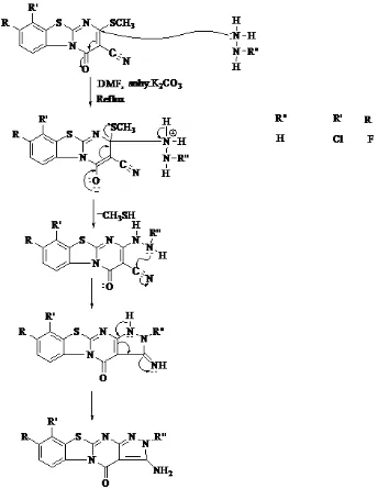 Fig.3.   Figure 3: Mechanism for the formation of compounds (4a-g) 
