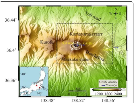 Fig. 1 The topography map of Asama volcano with an insert showing the locations of Mt