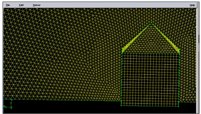Figure 14.  Final form of mesh on the surfaces of the solution space 