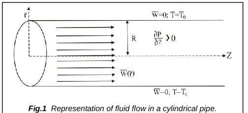 Fig.1  Representation of fluid flow in a cylindrical pipe. 