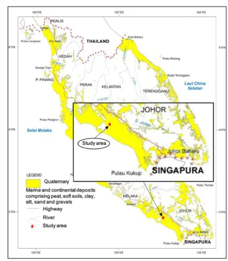 Figure 1.  Geological map of Parit Raja [12] 