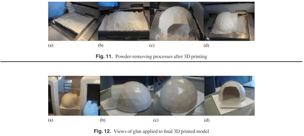 Fig. 11. Powder-removing processes after 3D printing