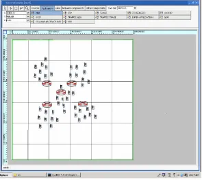Fig. 5.1. The simulated WMN topology in Qualnet network simulator