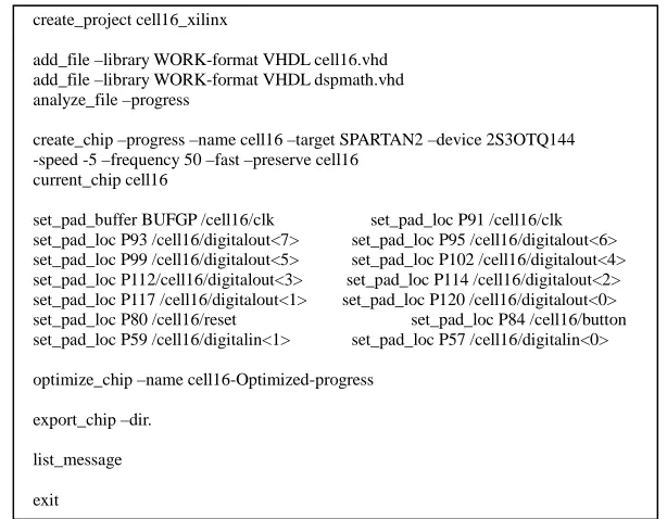 Figure 4. Command file for synthesizes. 