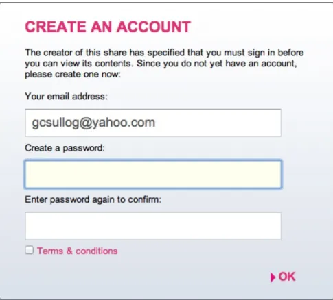 Figure 9: Creating a User Account to Access the Upload Folder