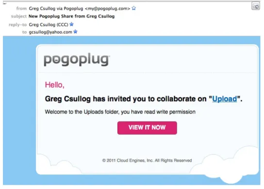 Figure 8: Pogoplug Share (“Collaborate”) Notification