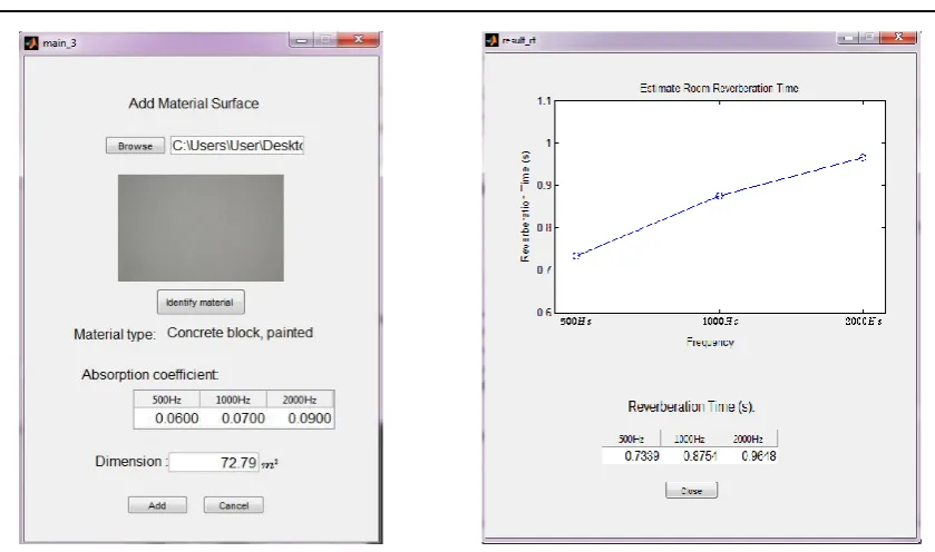 Figure 6. Result page of the system material surface 