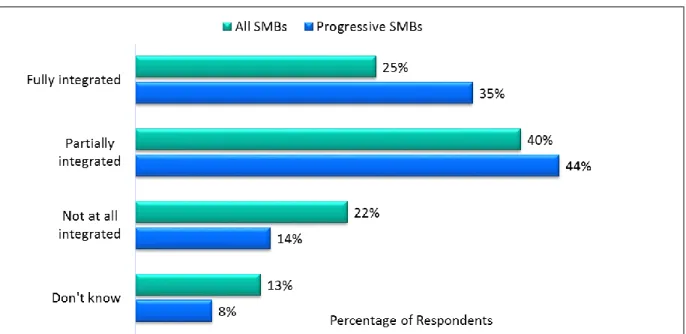 Figure 3: Level of Integration: All SMBs vs. Progressive SMBs  
