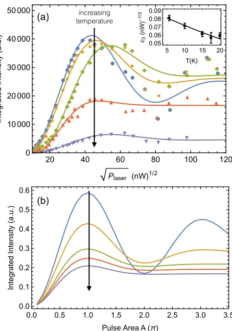 FIG. 3. (a) Rabi oscillations with increasing pulse power recorded