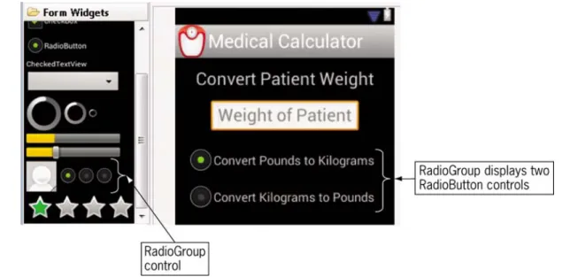 Figure 4-13 RadioGroup control 