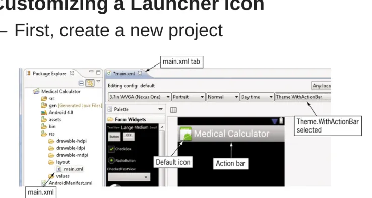 Figure 4-5 Theme with action bar 