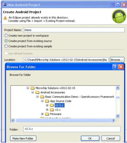 Figure 3: Creating Project from Downloaded Source Files 