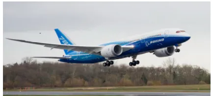 Fig. 2 The Boeing 787 takes off on its maiden flight. 