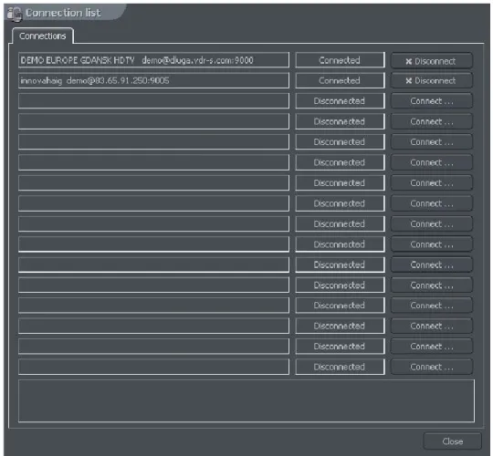 Figure 7: Connection list 