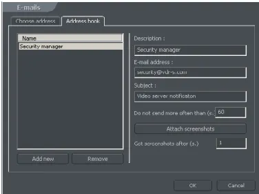 Figure 19 Address book – e-mail addresses 