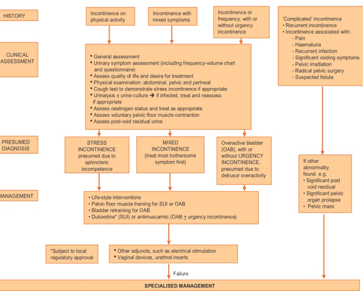 Fig. 3 – Algorithm for initial management of urinary incontinence in women.