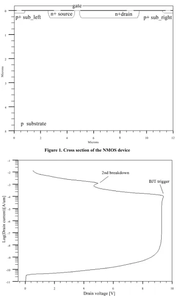 Figure 1. Cross section of the NMOS device 