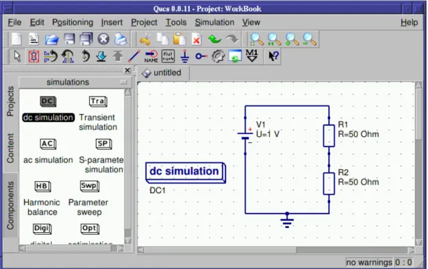 Figure 8: Ground symbol as well as DC simulation in place Labelling wires