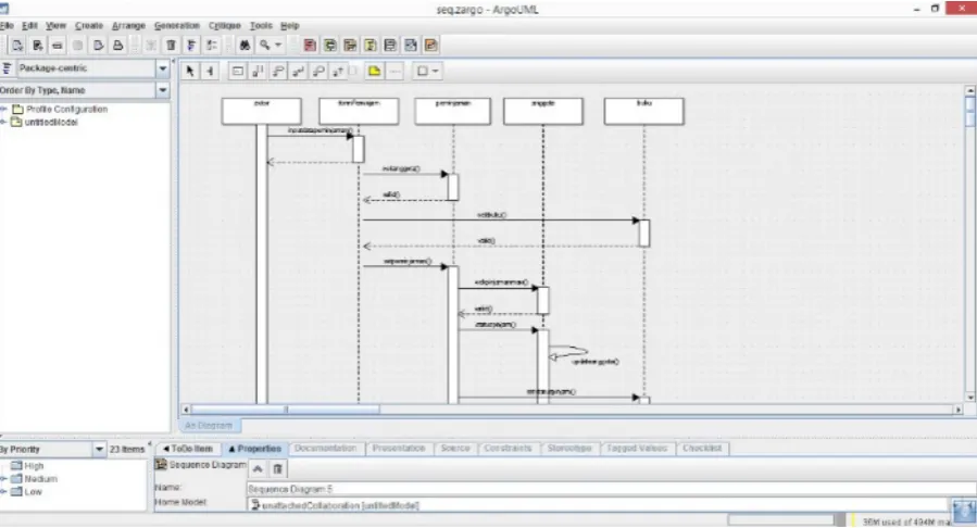 Figure 6.  UML Argo used to create Sequence Diagrams 