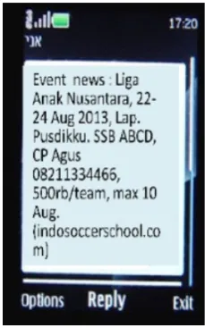 Figure 7.  SMS for news and event (Req R2) 